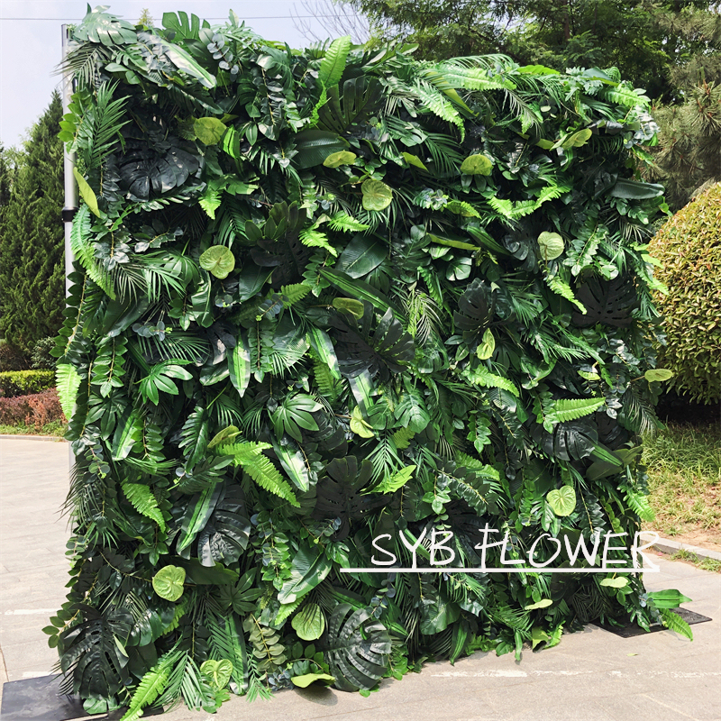 #187 SYB FLOWER Outdoor Plants Flower Green Color Big Leaves Event Party Flower Wall Backdrop