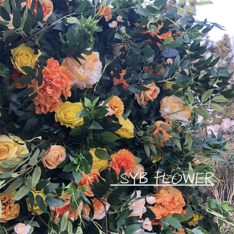 #156 Wholesale Custom Flower Wall Wedding Supplies Decoration Rose Backdrop Silk Artificial Decorative Flower Wall