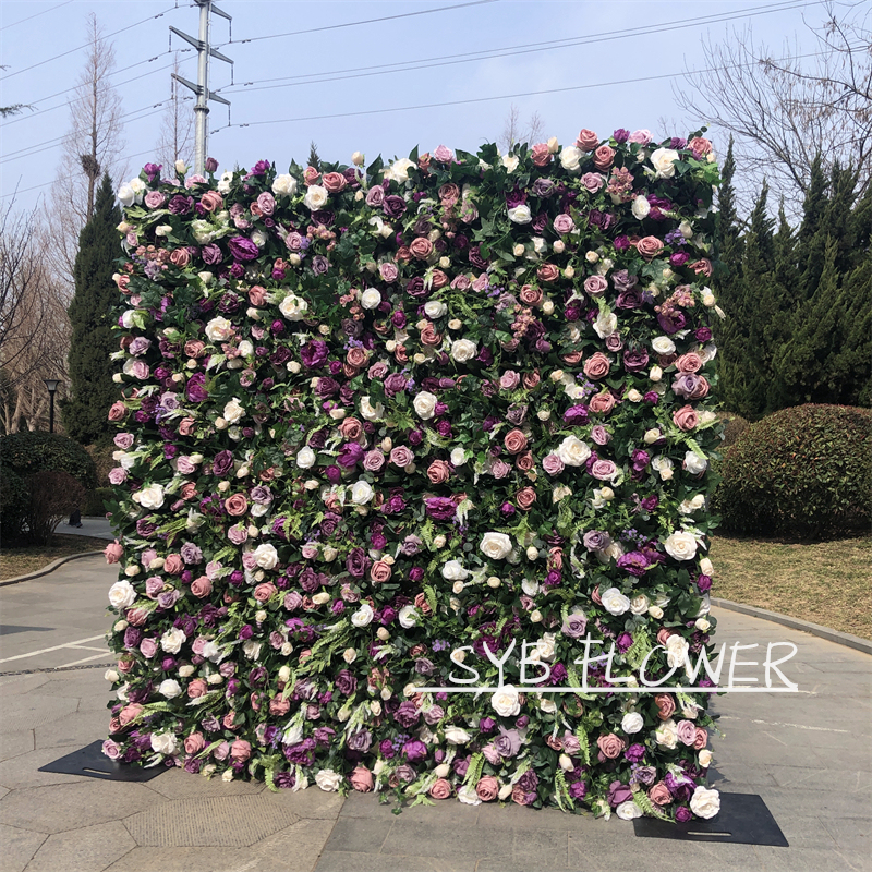 #154 Wholesale Custom Wedding Supplies Decoration Flower Wall Silk Artificial Decorative Backdrop Flower Wall