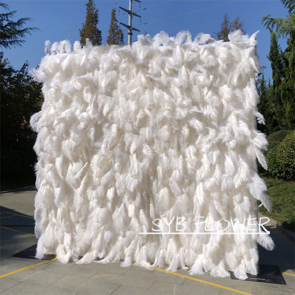 #164 Hot Sale Wedding Event Feather Background decoration Artificial Romantic 3D Flower Wall Backdrop