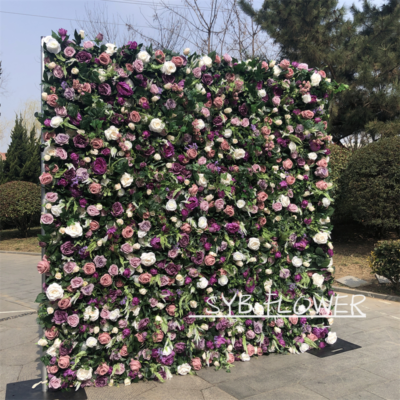 #154 Wholesale Custom Wedding Supplies Decoration Flower Wall Silk Artificial Decorative Backdrop Flower Wall