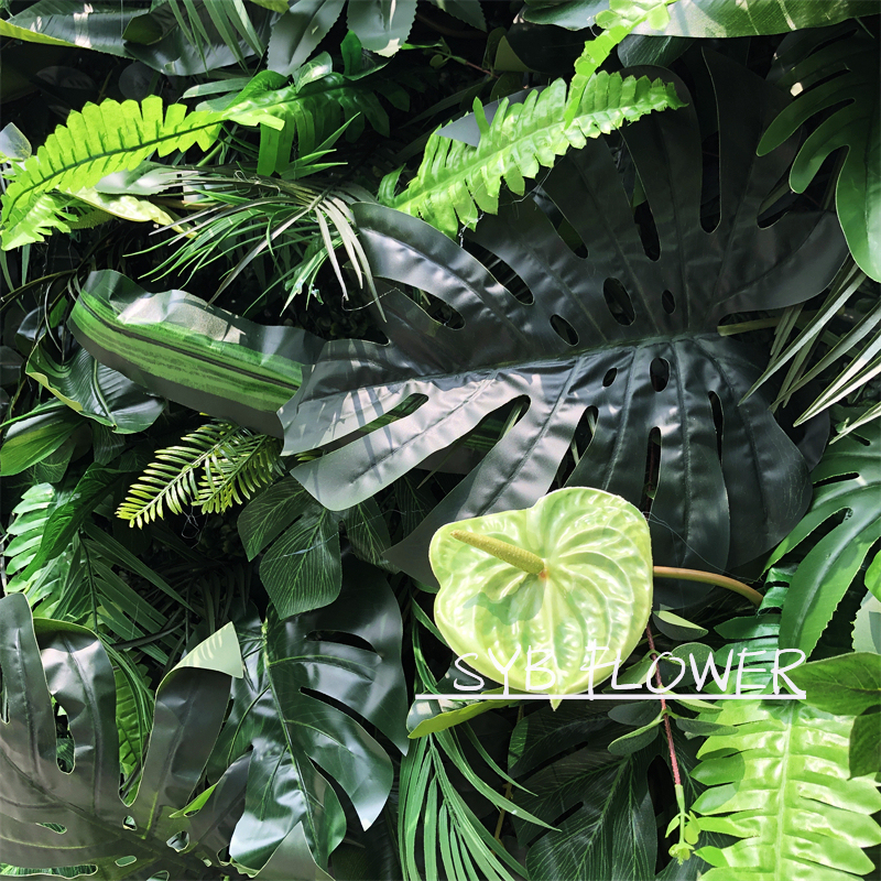 #187 SYB FLOWER Outdoor Plants Flower Green Color Big Leaves Event Party Flower Wall Backdrop