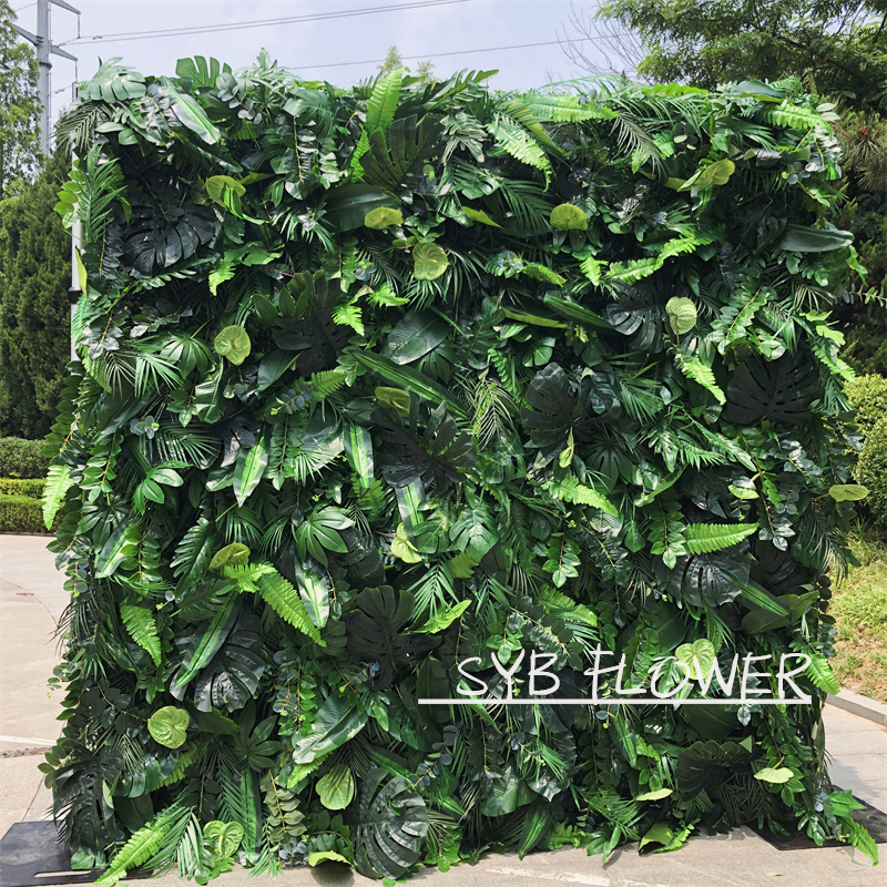 #187 SYB FLOWER Outdoor Plants Flower Green Color Big Leaves Event Party Flower Wall Backdrop