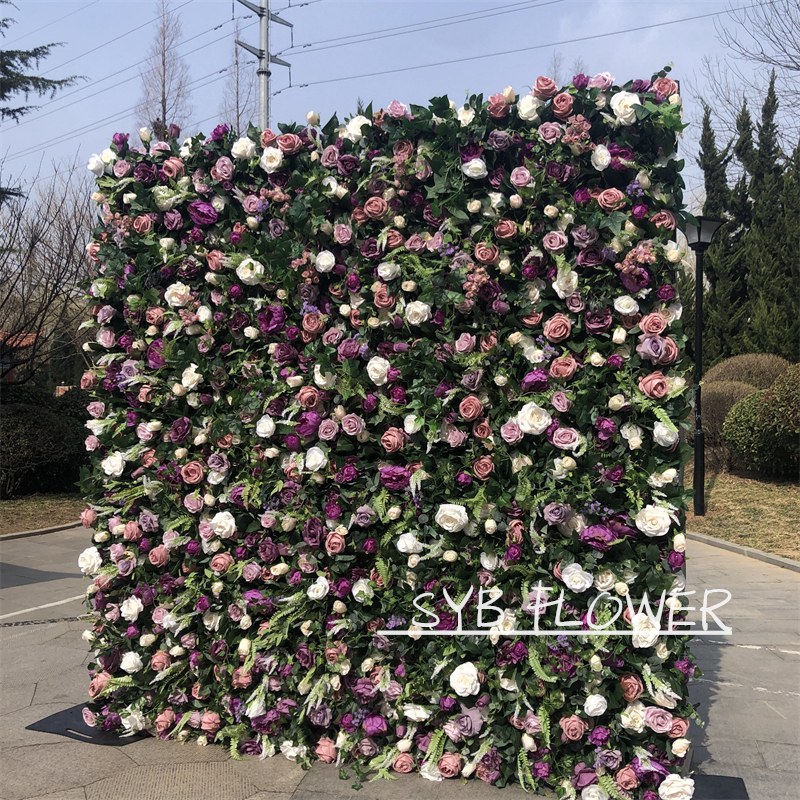 #154 Wholesale Custom Wedding Supplies Decoration Flower Wall Silk Artificial Decorative Backdrop Flower Wall