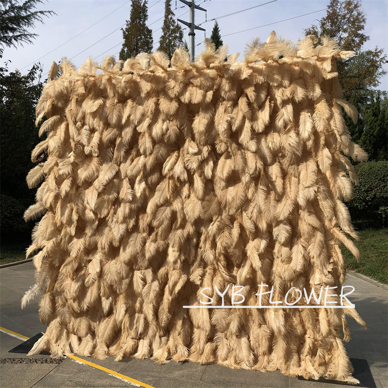 #164-6 SYB FLOWER Custom Size 3D Roll Up Artificial Feather Wall Backdrop Panel Wedding Decoration