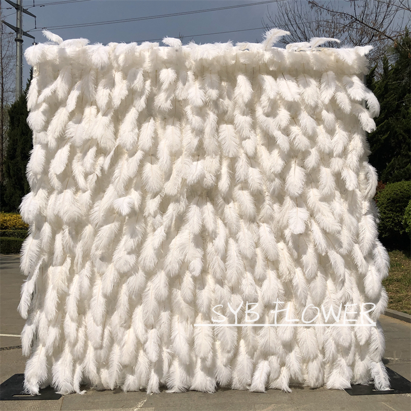 #164 Hot Sale Wedding Event Feather Background decoration Artificial Romantic 3D Flower Wall Backdrop