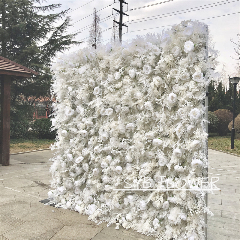 #183 Hot Selling Customized For Wedding Event Fabric Floral Decoration Simulation Wedding Artificial Flower Wall Panels