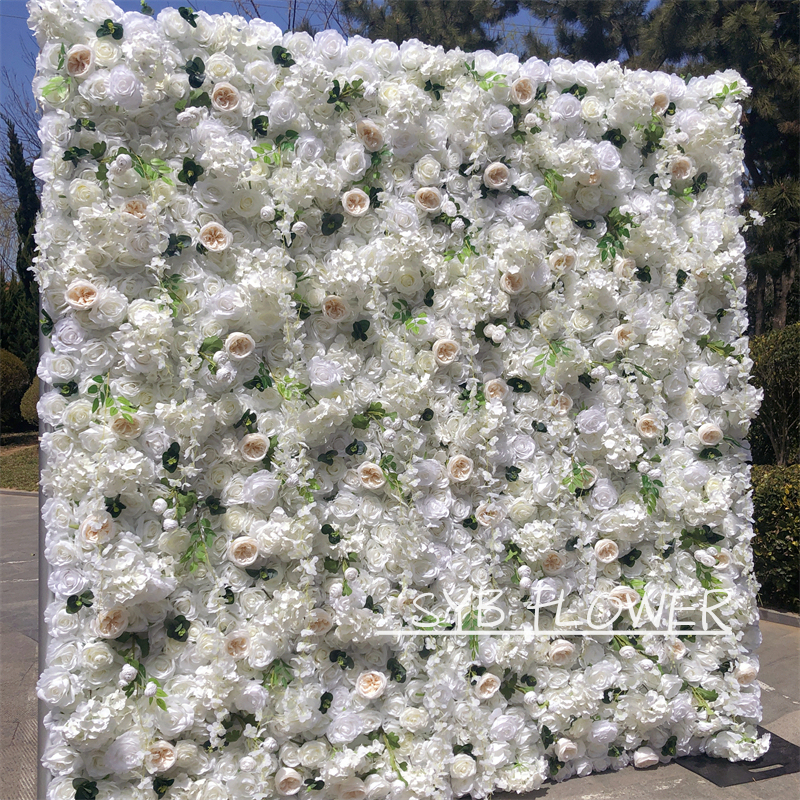 #190 Hot Sale Silk Roll Up Flower Mat Luxurious Flower Wall for Wedding Occasion and Baby Shower Backdrop