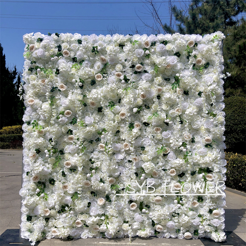 #190 Hot Sale Silk Roll Up Flower Mat Luxurious Flower Wall for Wedding Occasion and Baby Shower Backdrop