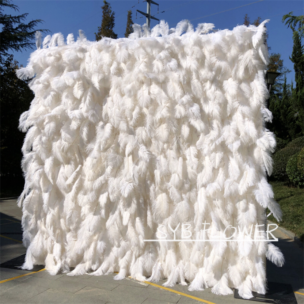 #164 Hot Sale Wedding Event Feather Background decoration Artificial Romantic 3D Flower Wall Backdrop
