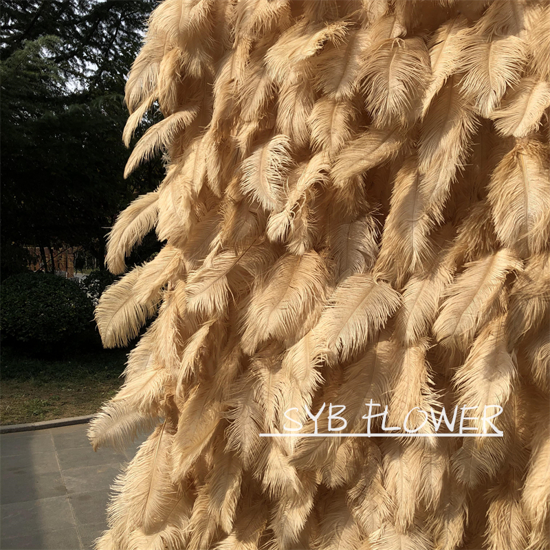 #164-6 SYB FLOWER Custom Size 3D Roll Up Artificial Feather Wall Backdrop Panel Wedding Decoration