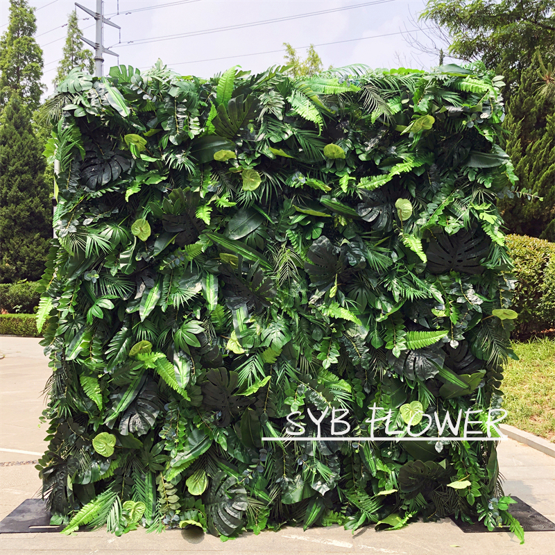 #187 SYB FLOWER Outdoor Plants Flower Green Color Big Leaves Event Party Flower Wall Backdrop