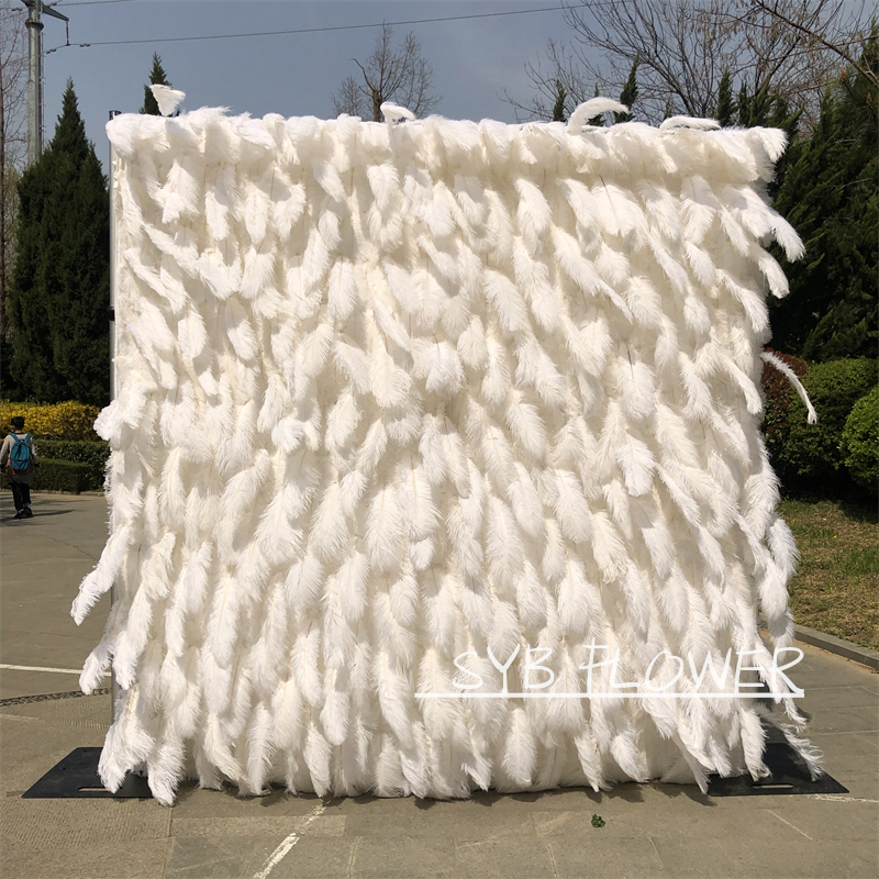 #164 Hot Sale Wedding Event Feather Background decoration Artificial Romantic 3D Flower Wall Backdrop
