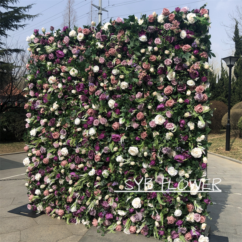 #154 Wholesale Custom Wedding Supplies Decoration Flower Wall Silk Artificial Decorative Backdrop Flower Wall