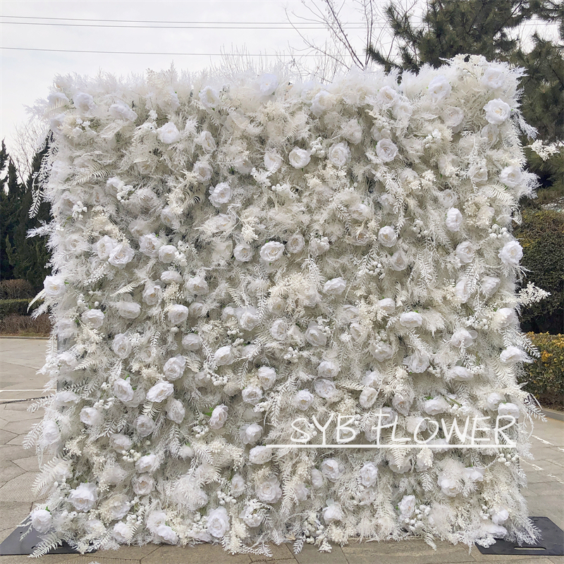 #183 Hot Selling Customized For Wedding Event Fabric Floral Decoration Simulation Wedding Artificial Flower Wall Panels