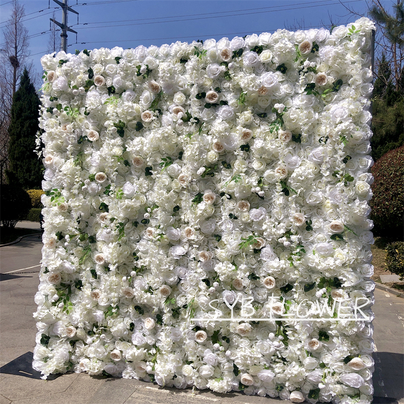 #190 Hot Sale Silk Roll Up Flower Mat Luxurious Flower Wall for Wedding Occasion and Baby Shower Backdrop