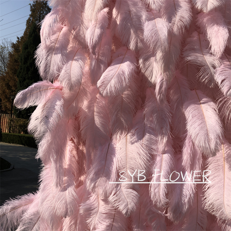 #164-5 SYB FLOWER Custom Size 3D Roll Up Artificial Feather Wall Backdrop Panel Wedding Decoration