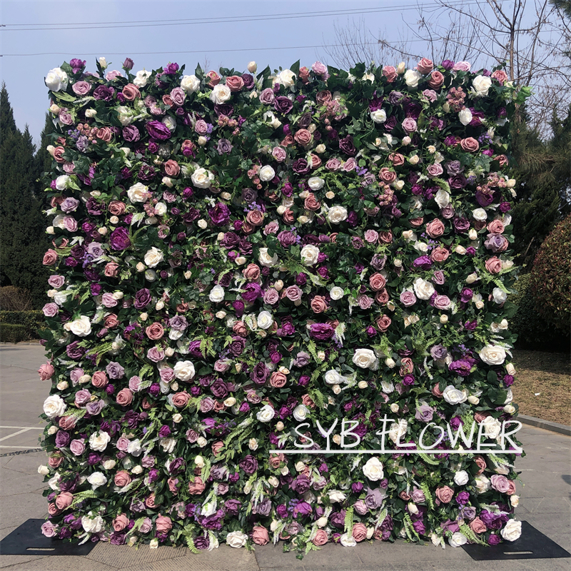 #154 Wholesale Custom Wedding Supplies Decoration Flower Wall Silk Artificial Decorative Backdrop Flower Wall