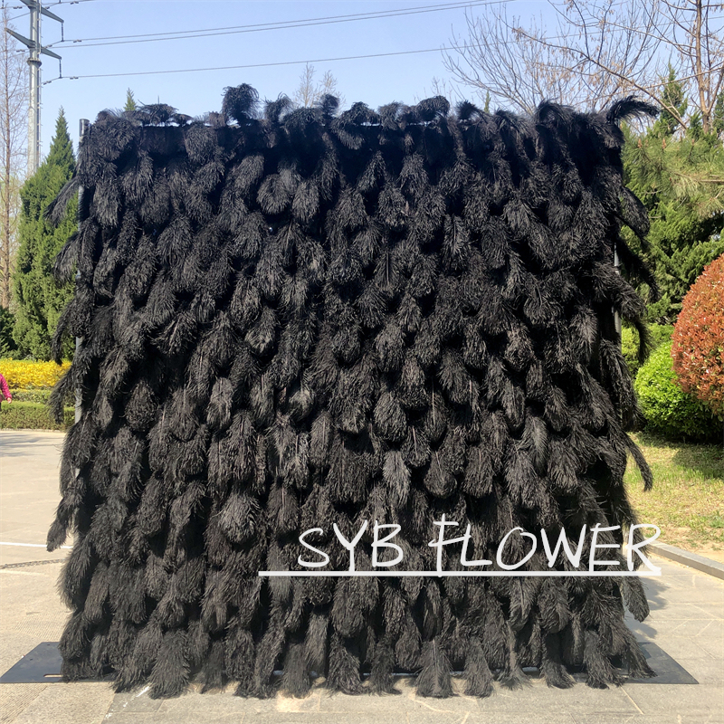 #164-3 SYB Factory Direct Custom Flower Wall Artificial Silk Feather Wall For Wedding Decoration Feather Wall