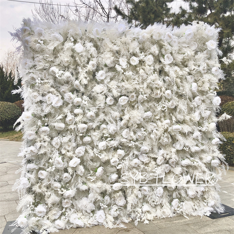 #183 Hot Selling Customized For Wedding Event Fabric Floral Decoration Simulation Wedding Artificial Flower Wall Panels