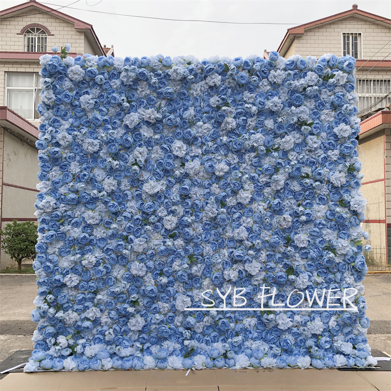 #208 SYB FLOWER Customized High-Quality Artificial Background Decoration Wedding Roll Up Flower Wall Business Celebration