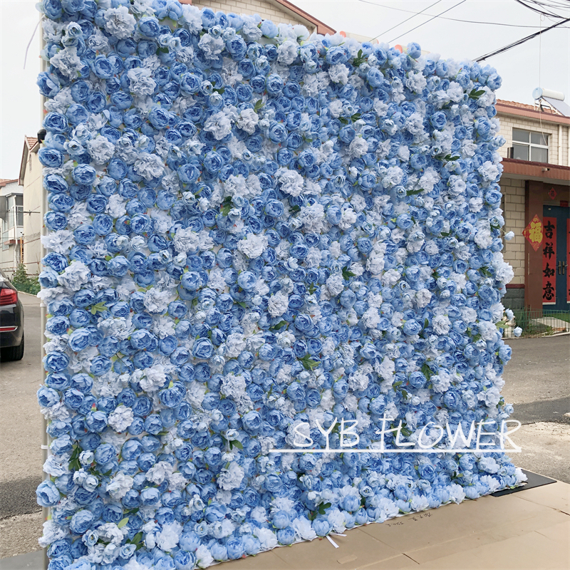 #208 SYB FLOWER Customized High-Quality Artificial Background Decoration Wedding Roll Up Flower Wall Business Celebration