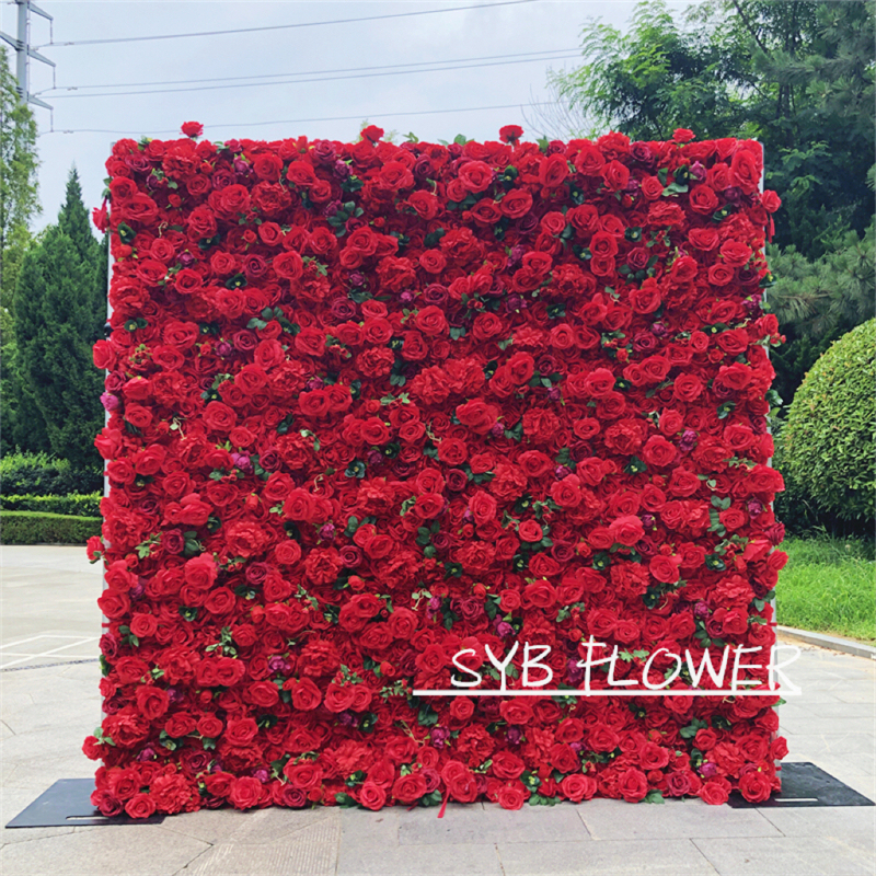 #228 Hot Sale Customized Artificial Beautiful And Natural Silk Party Specialty Store Wedding SYB Flower Wall Panel