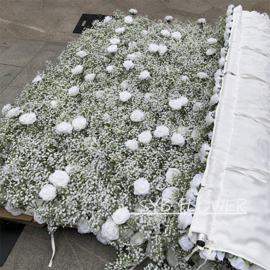 #206 SYB 2022 Latest Design Wedding Flower Wall Backdrop With Top Quality Silk Flowers And Cloth Backing Baby Shower