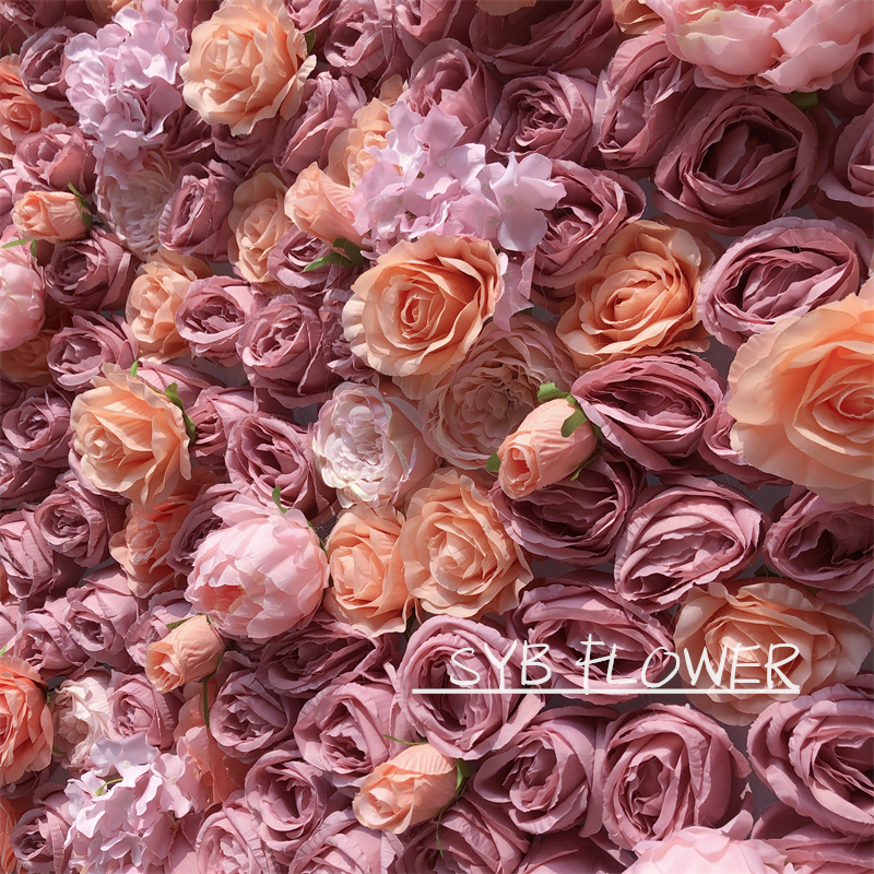 #216 Valentine's Day Wedding Reception Business Celebration Artificial Silk Background Roll Up Flower Wall
