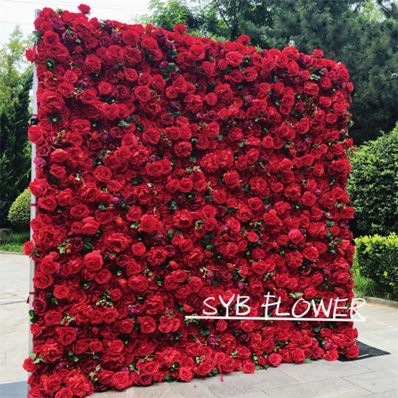 #228 Hot Sale Customized Artificial Beautiful And Natural Silk Party Specialty Store Wedding SYB Flower Wall Panel
