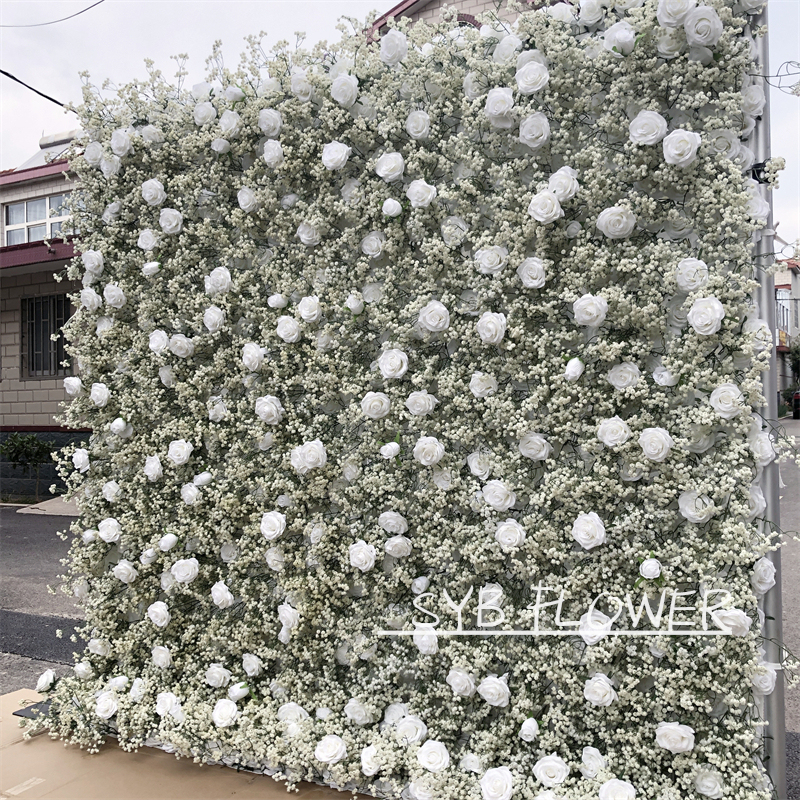 #206-2 Hot Sale Wedding Event Background decoration artificial Romantic 5D Flower Wall Backdrop Best Quality