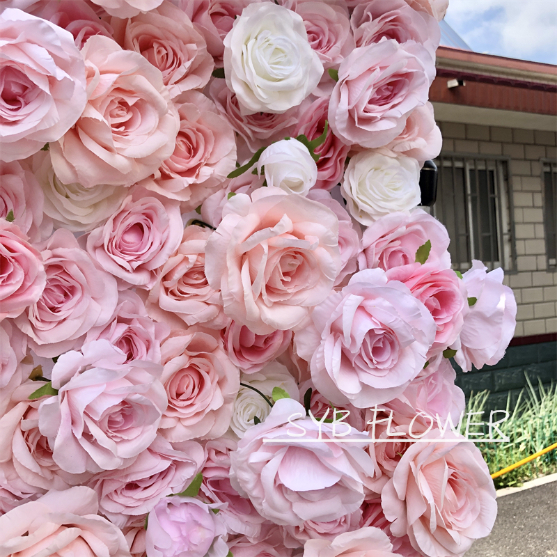 #209 SYB 2022 Customized Excellent Quality Feel Real Silk Decorative Set Pink Straw Flower Wall Background Wall