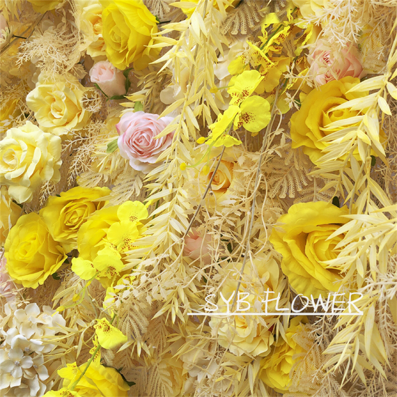 #238 SYB Factory Direct Custom Flower Wall Artificial Silk Flower Wall For Wedding Decoration Flower Wall