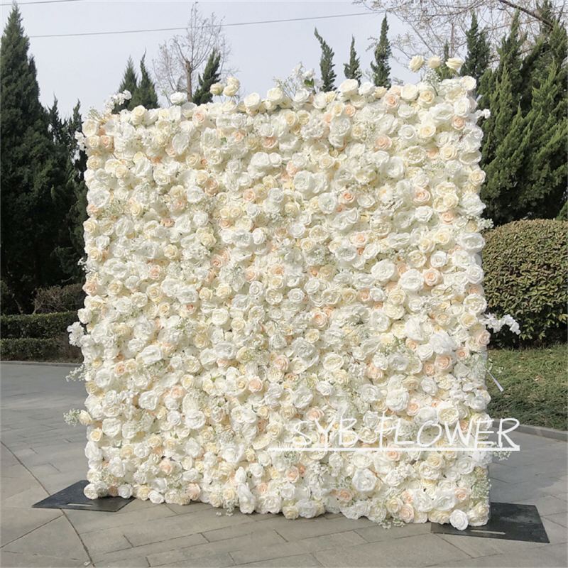 #243 Wholesale Flores Gradient Floral Backdrop Restaurant Decoration Wedding Party Events Artificial Wall Flowers Panel
