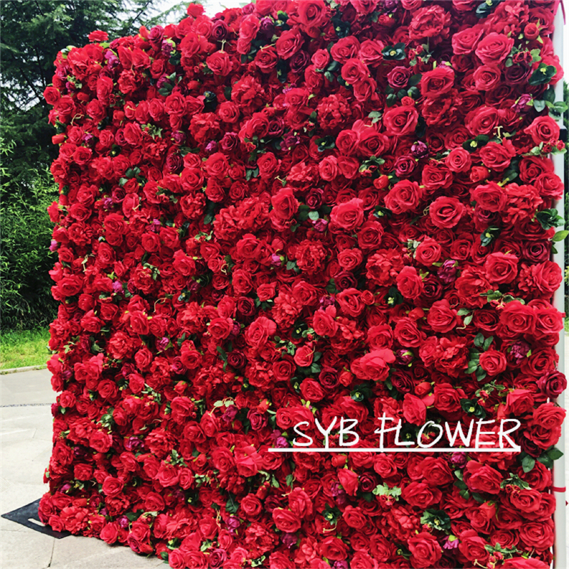 #228 Hot Sale Customized Artificial Beautiful And Natural Silk Party Specialty Store Wedding SYB Flower Wall Panel
