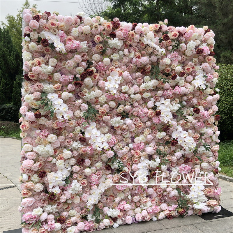 #218 SYB Flowers Wedding Backdrop Decoration Natural Flower Background Flower Panel For Party Wedding Decoration