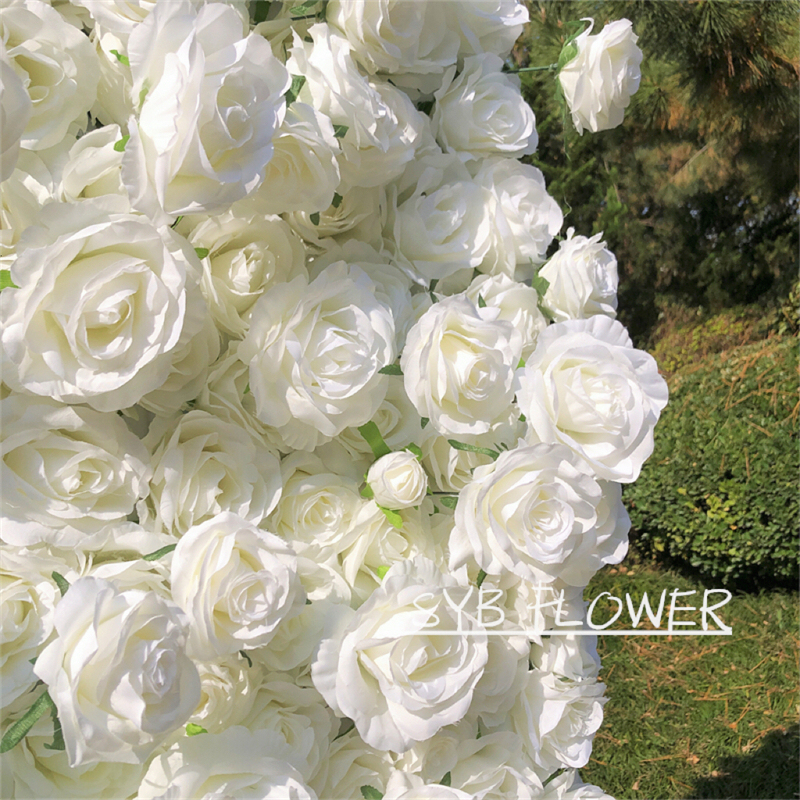 #240 Custom 5D Cloth Flower wall Wedding Artificial Silk Rose Flower Wall Panel Backdrop Artificial Flower Wall