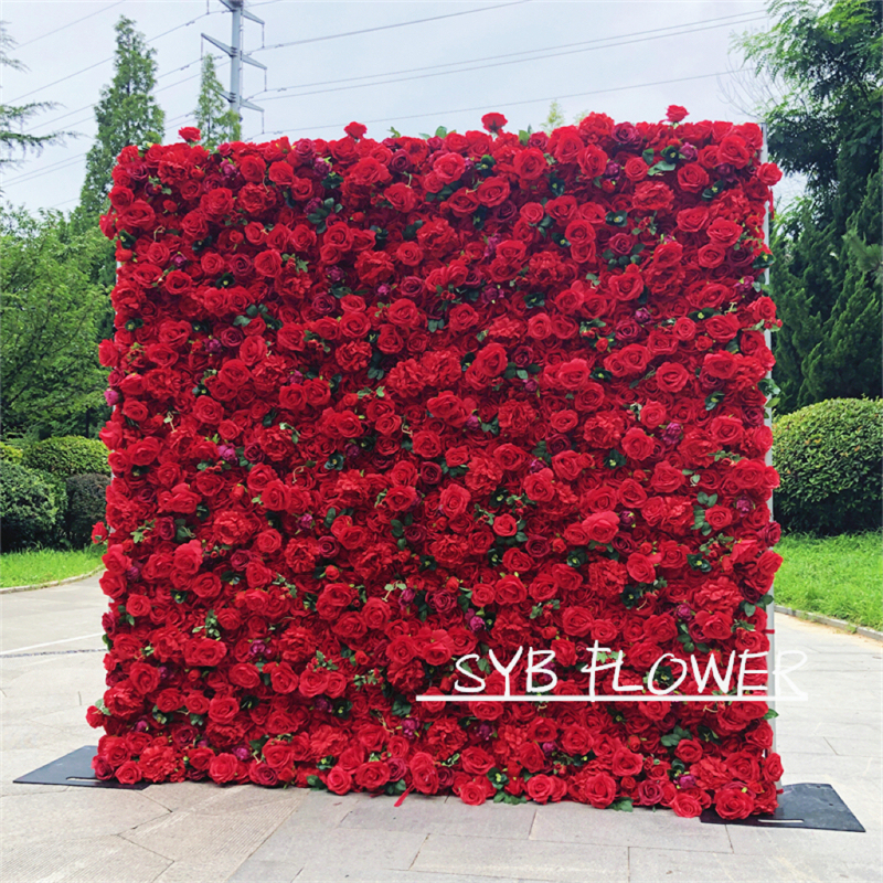 #228 Hot Sale Customized Artificial Beautiful And Natural Silk Party Specialty Store Wedding SYB Flower Wall Panel
