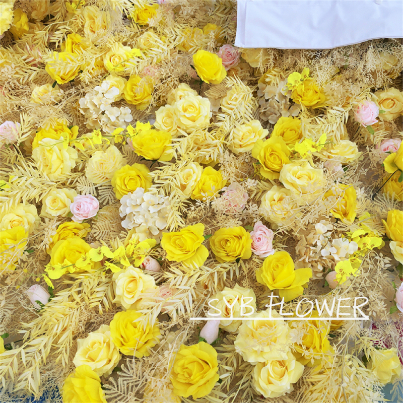 #238 SYB Factory Direct Custom Flower Wall Artificial Silk Flower Wall For Wedding Decoration Flower Wall