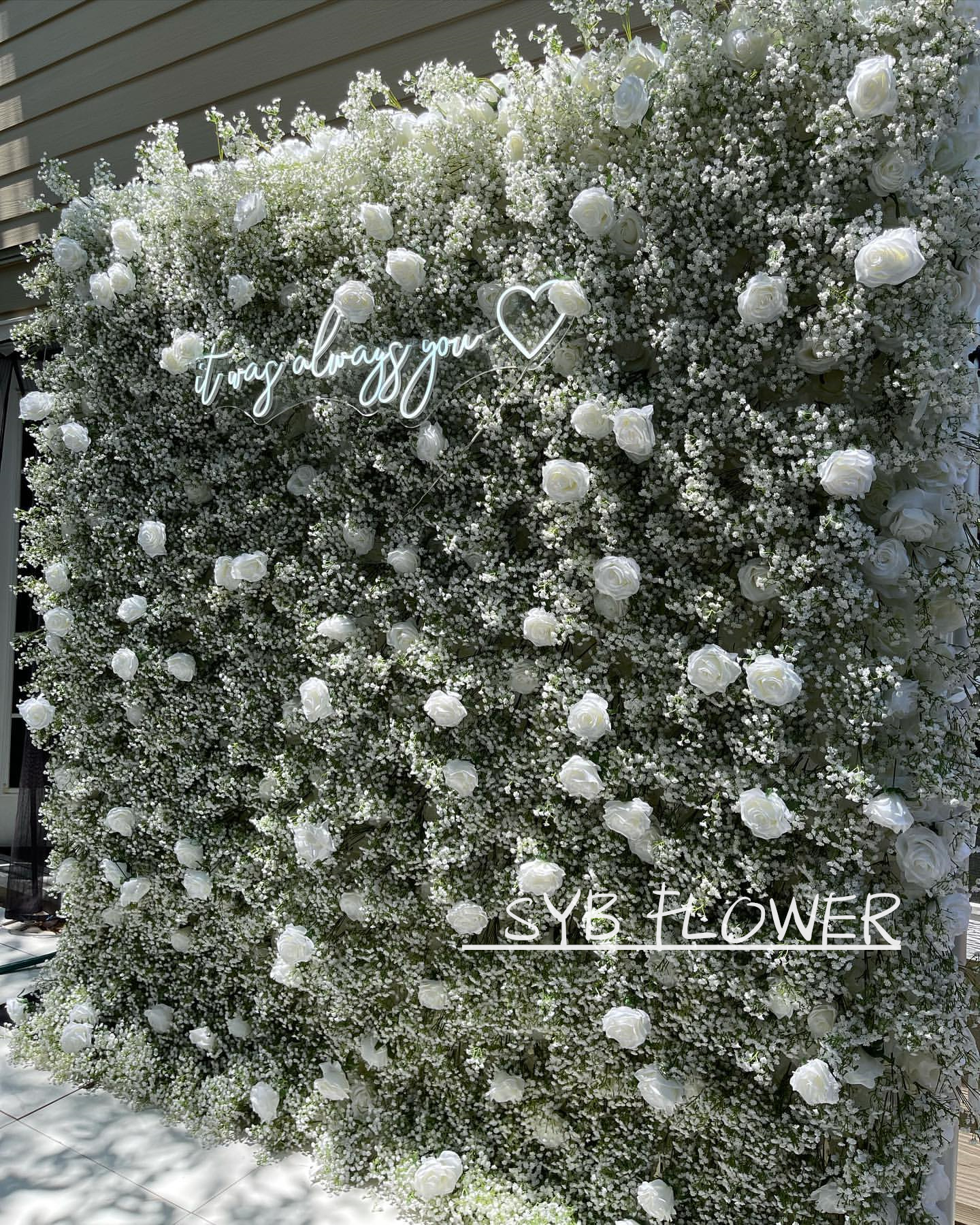 #206 SYB 2022 Latest Design Wedding Flower Wall Backdrop With Top Quality Silk Flowers And Cloth Backing Baby Shower