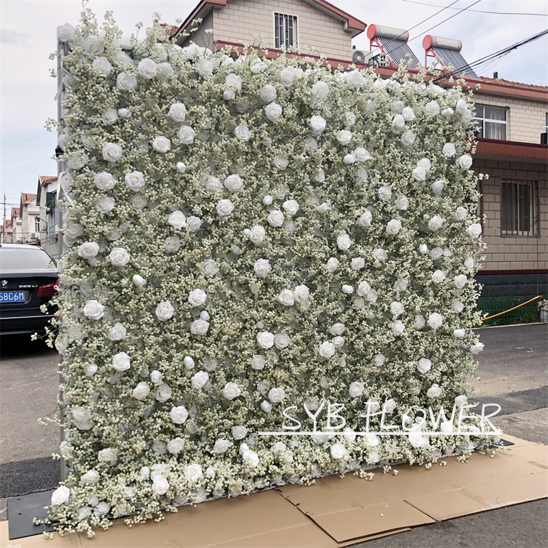 #206-2 Hot Sale Wedding Event Background decoration artificial Romantic 5D Flower Wall Backdrop Best Quality