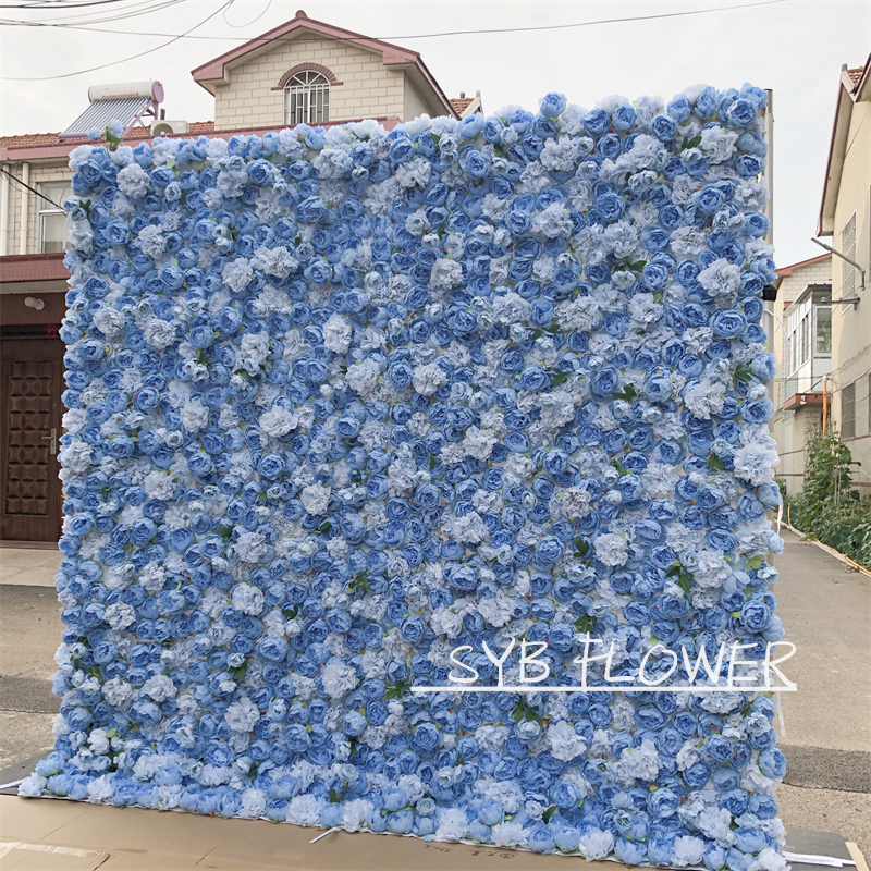 #208 SYB FLOWER Customized High-Quality Artificial Background Decoration Wedding Roll Up Flower Wall Business Celebration
