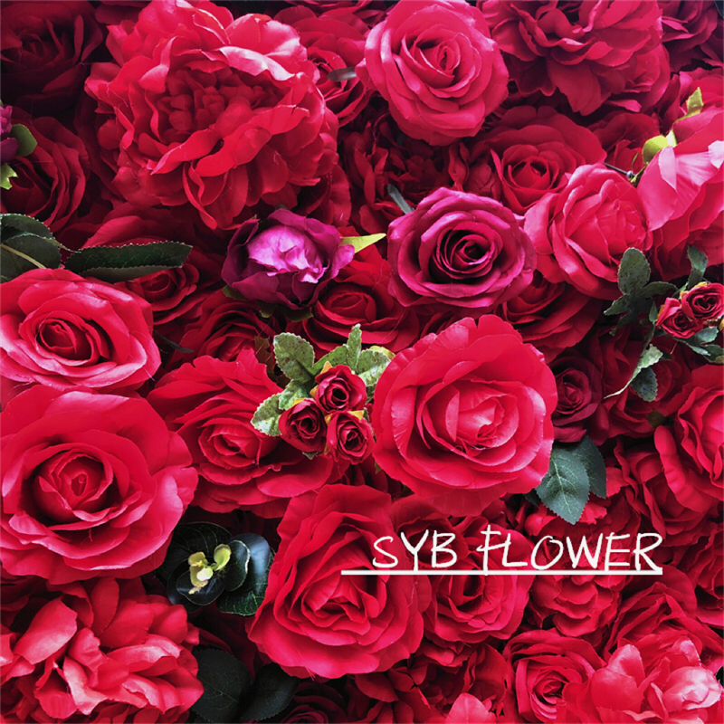 #228 Hot Sale Customized Artificial Beautiful And Natural Silk Party Specialty Store Wedding SYB Flower Wall Panel