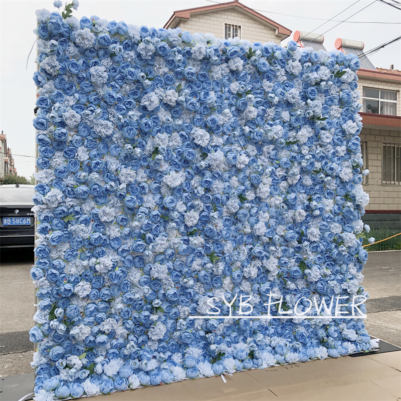 #208 SYB FLOWER Customized High-Quality Artificial Background Decoration Wedding Roll Up Flower Wall Business Celebration