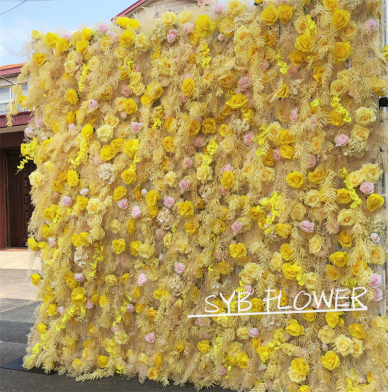 #238 SYB Factory Direct Custom Flower Wall Artificial Silk Flower Wall For Wedding Decoration Flower Wall