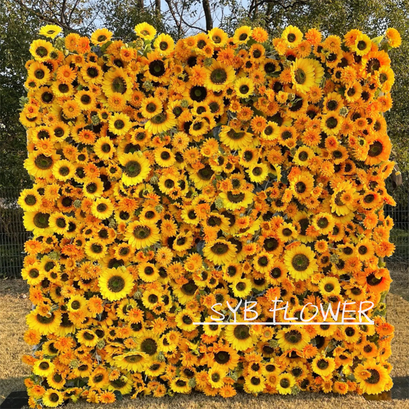 #227 SYB Factory Direct Custom Flower Wall Artificial Silk Feather Wall For Wedding Decoration Feather Wall