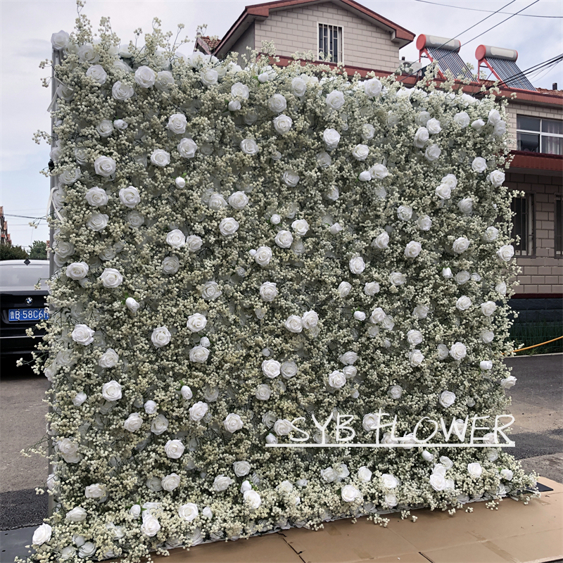 #206-2 Hot Sale Wedding Event Background decoration artificial Romantic 5D Flower Wall Backdrop Best Quality