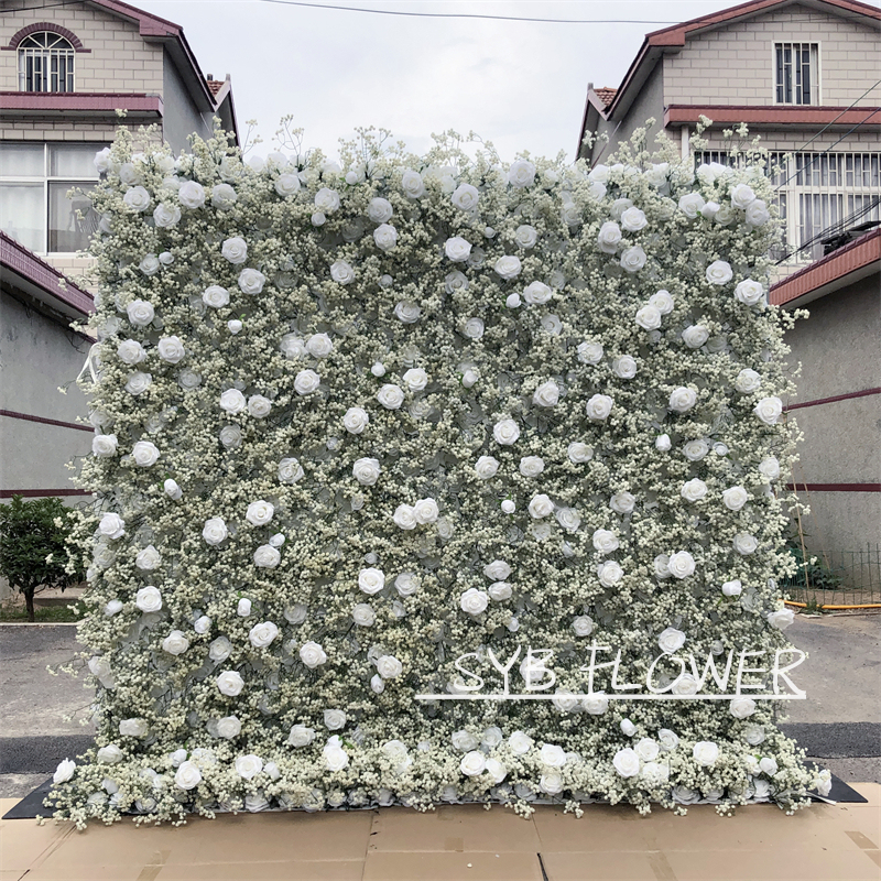 #206-2 Hot Sale Wedding Event Background decoration artificial Romantic 5D Flower Wall Backdrop Best Quality