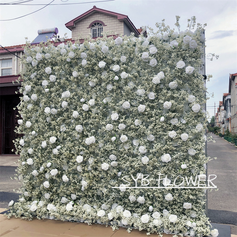#206-2 Hot Sale Wedding Event Background decoration artificial Romantic 5D Flower Wall Backdrop Best Quality