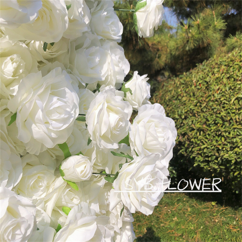 #240 Custom 5D Cloth Flower wall Wedding Artificial Silk Rose Flower Wall Panel Backdrop Artificial Flower Wall